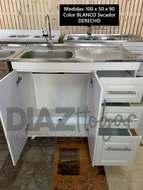 Lavaplatos 100x50x90 Importado Blanco - Imagen 4